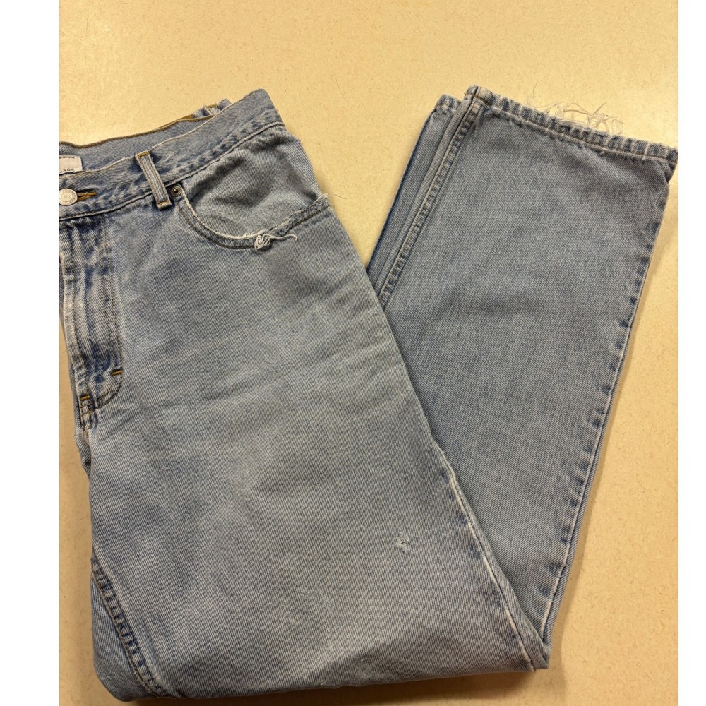 Armani Exchange AX Light Wash Straight Leg Distressed Denim Jeans 32x28